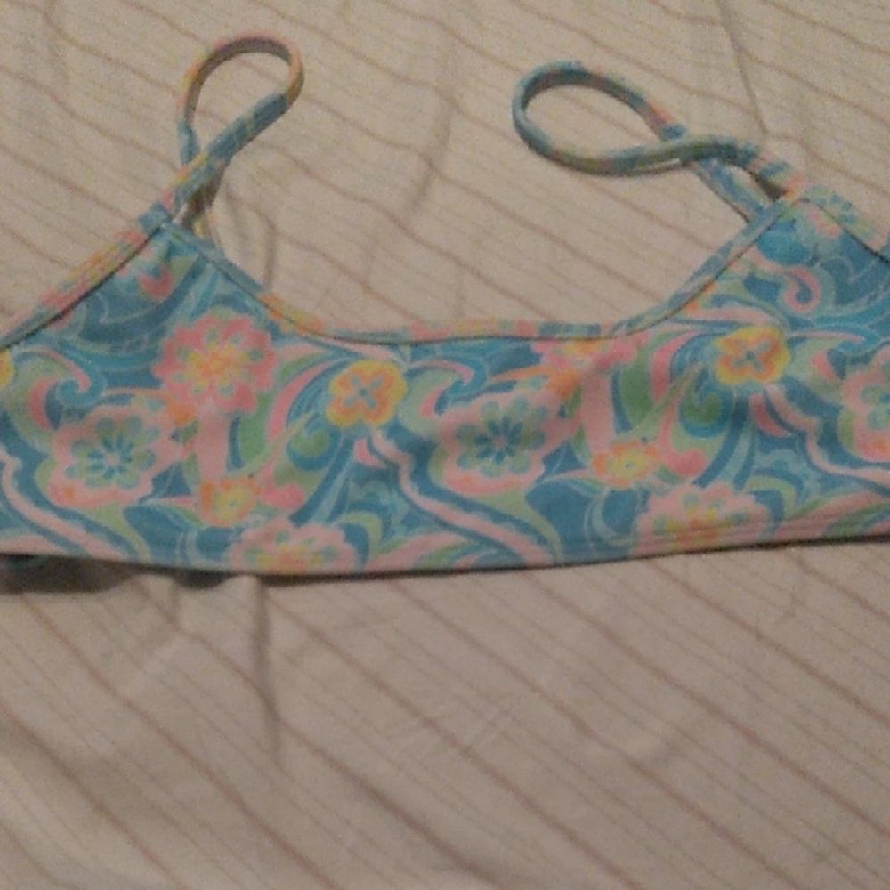 Frankie's Bikinis Blue and Pink Floral Bikini
